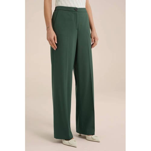 WE Fashion straight fit pantalon groen afbeelding