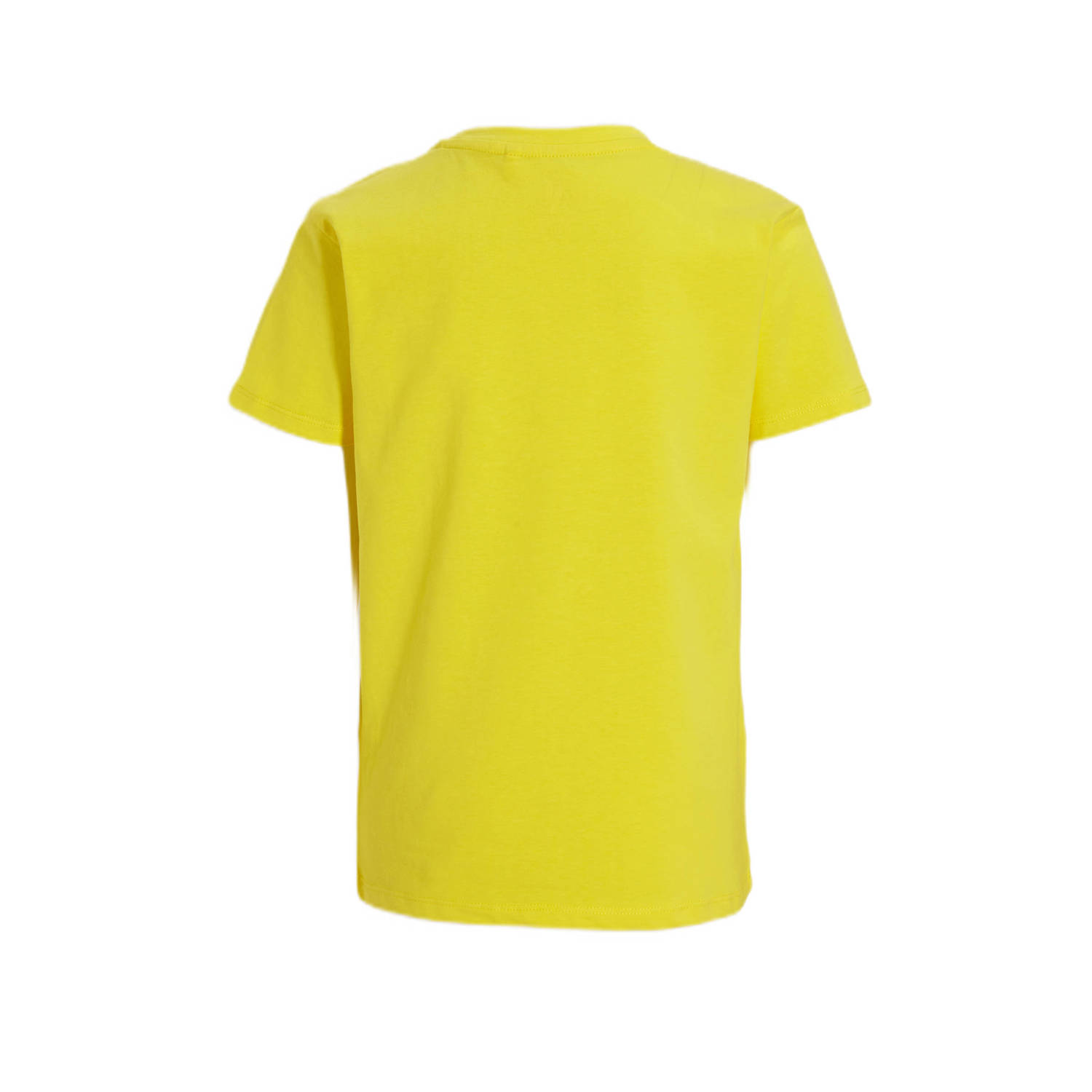 anytime T-shirt met tekstopdruk geel