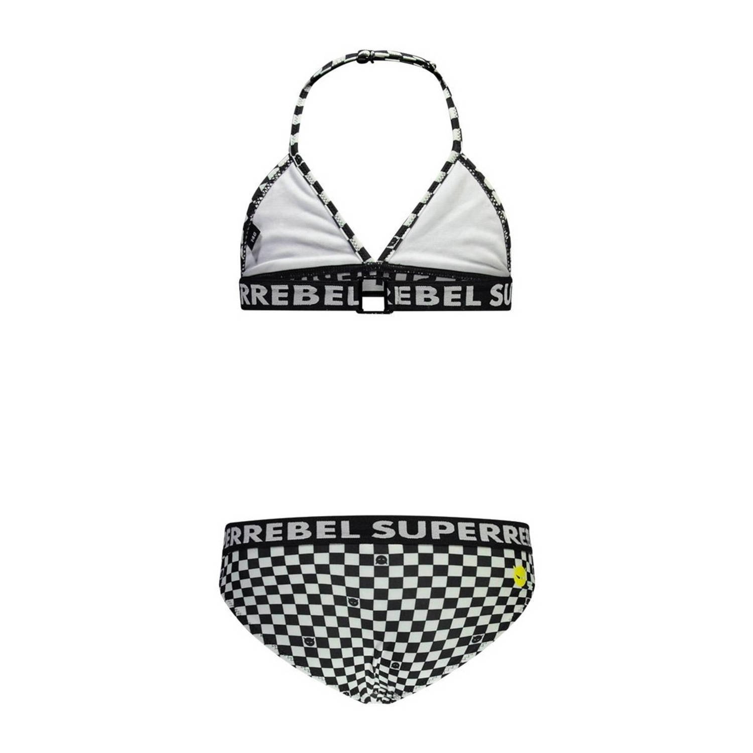 SuperRebel triangel bikini Isla zwart mintgroen