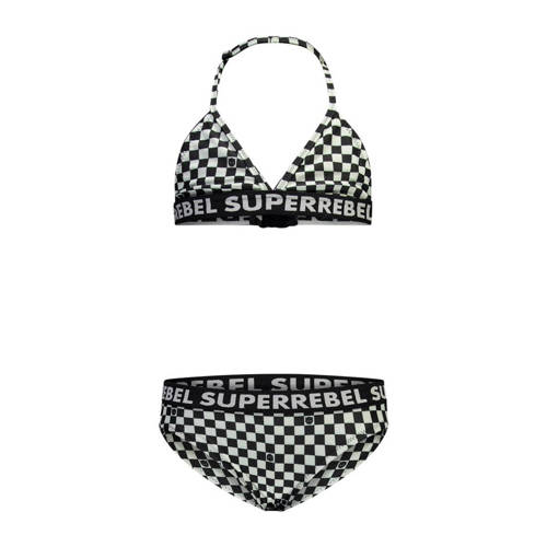 SuperRebel triangel bikini Isla zwart/mintgroen