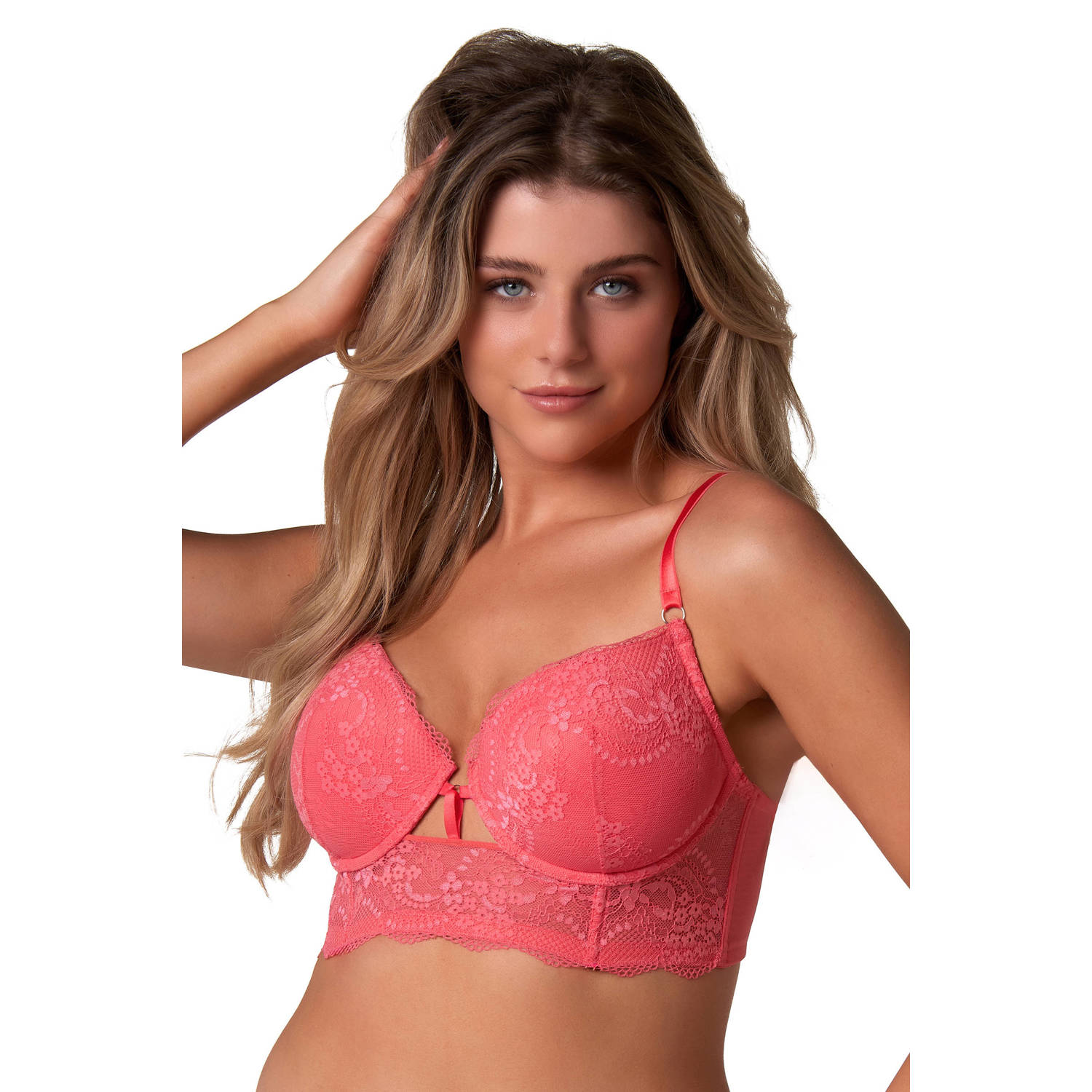 After Eden D-cup & up voorgevormde longline beugelbh Maite roze