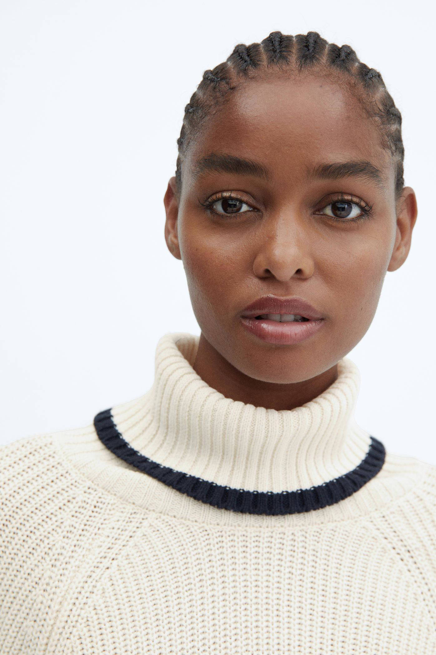 Knitted Stripe Crew Neck Jumper in Dark Navy - Ben Sherman UK