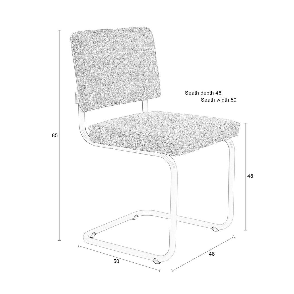Zuiver eetkamerstoel (set van 2) Ridge Soft | wehkamp