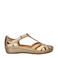 Pikolinos leren sandalen goud