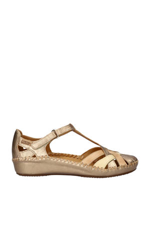 Vallarta  leren sandalen goud