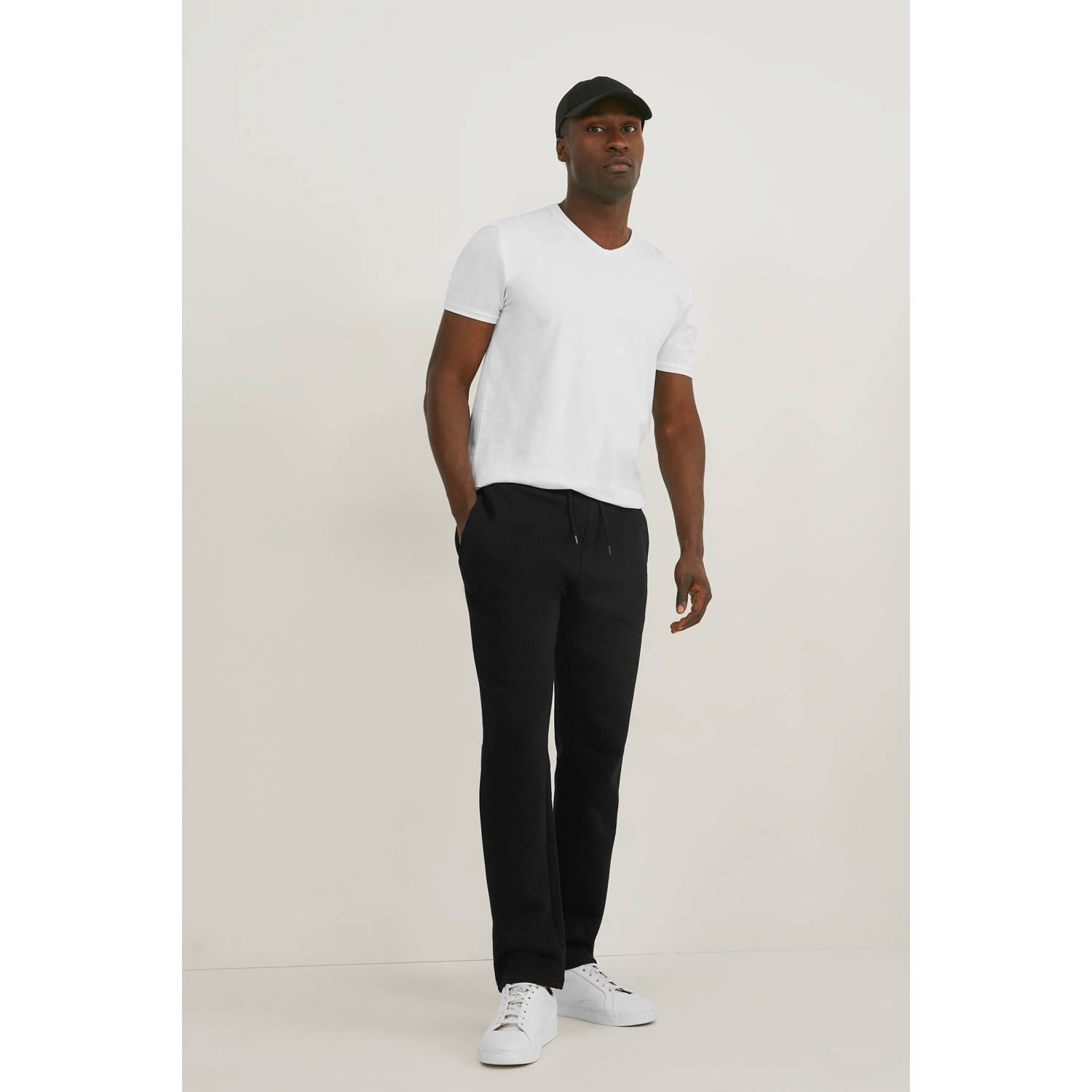 C&A regular fit joggingbroek black