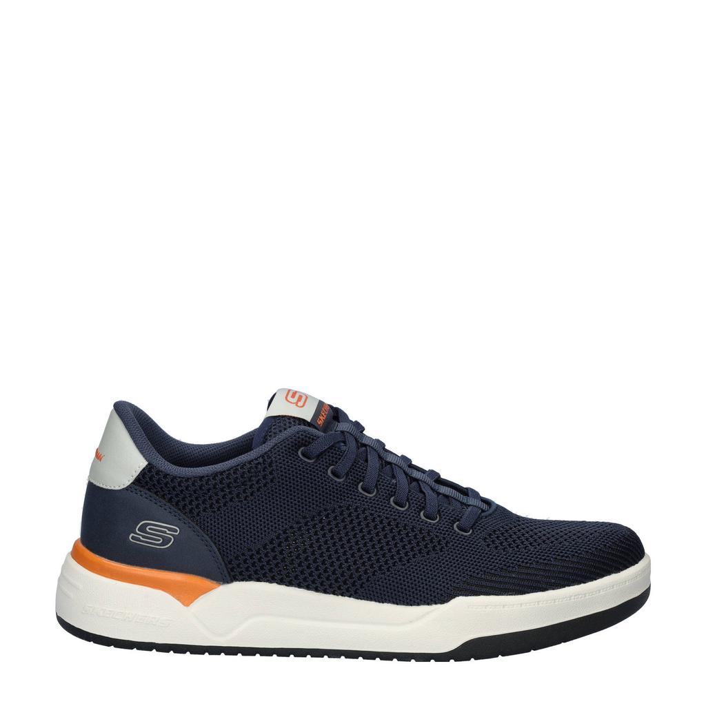 Blauwe heren Skechers sneakers van nylon met veters