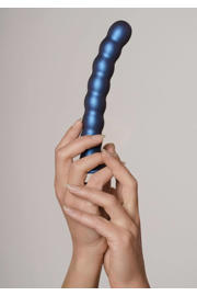 thumbnail: Ouch! Beaded Siliconen G-Spot dildo - Metallic Paars - 16,5 cm