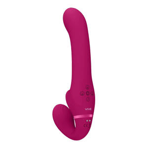 Dual Pulse-Wave & Airwave Strapless Strapon oplaadbare vibrator- roze