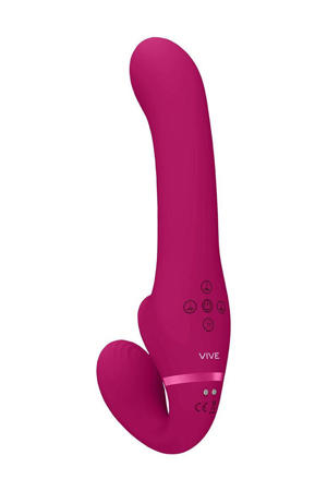 Dual Pulse-Wave & Airwave Strapless Strapon oplaadbare vibrator- roze