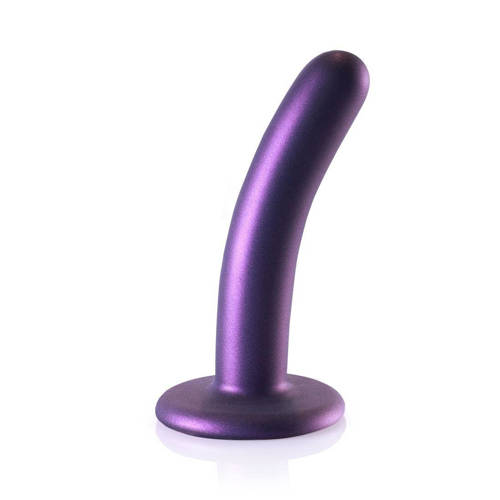 Ouch! Smooth Siliconen G-Spot dildo - Metallic Paars - 12 cm afbeelding