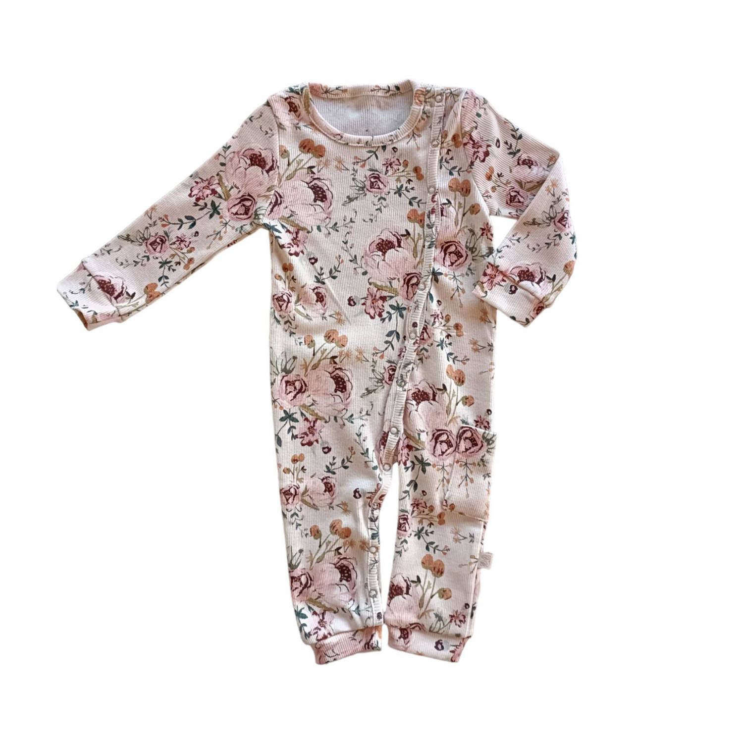 Yumi Baby boxpak Blamy Ecru Meisjes Biologisch katoen Ronde hals Bloemen 62