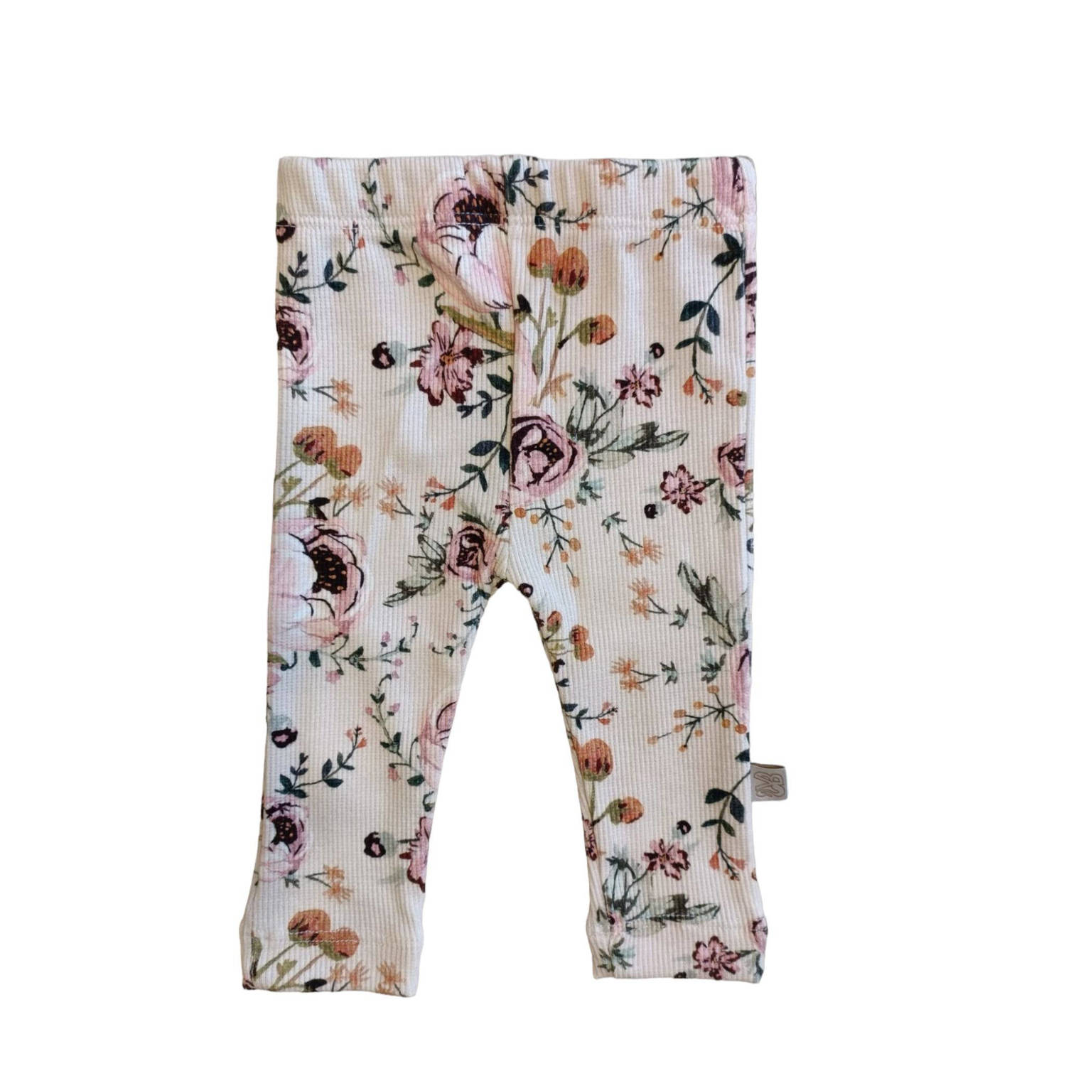 Yumi Baby broek Blamy Ecru Meisjes Katoen Bloemen 56