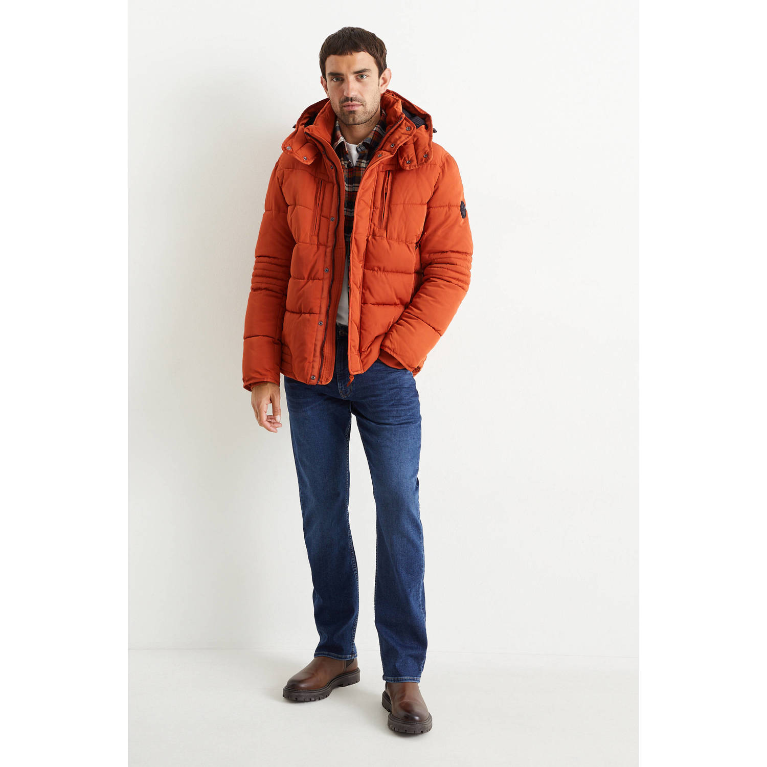 C&A gewatteerde winterjas oranje
