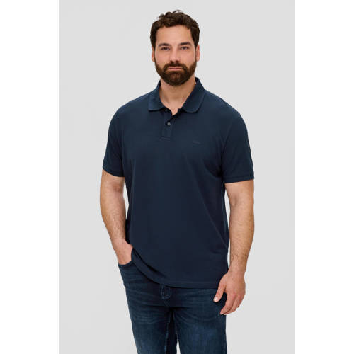 s.Oliver Big Size regular fit polo Plus Size blauw/zwart afbeelding