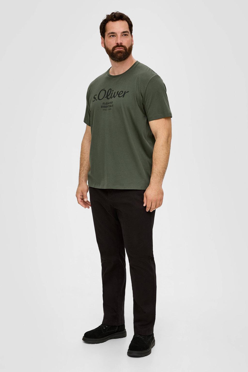 s.Oliver Big Size regular fit T-shirt Plus Size met printopdruk groen