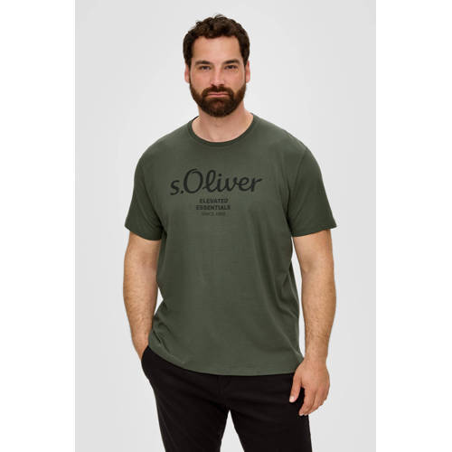 s.Oliver Big Size regular fit T-shirt Plus Size met printopdruk groen afbeelding