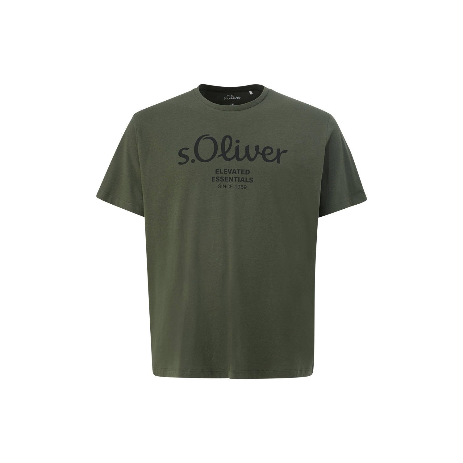 S.Oliver Big Size regular fit T-shirt Plus Size met printopdruk groen