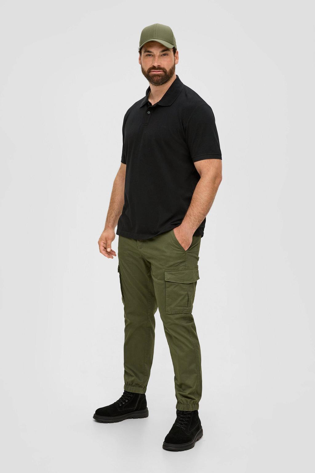 s.Oliver Big Size regular fit polo Plus Size zwart