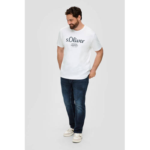 s.Oliver Big Size regular fit T-shirt Plus Size met printopdruk wit afbeelding