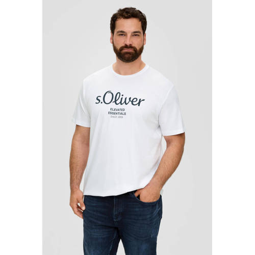 s.Oliver Big Size regular fit T-shirt Plus Size met printopdruk wit afbeelding