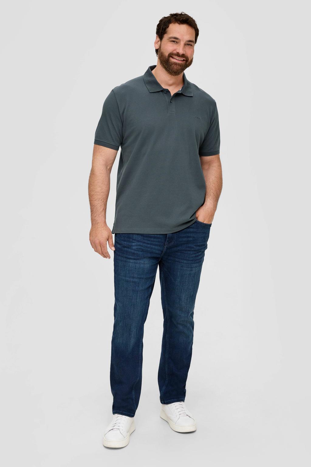 s.Oliver Big Size regular fit polo Plus Size antraciet