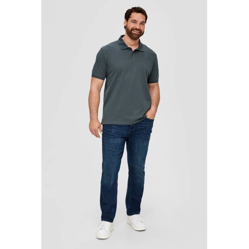 s.Oliver Big Size regular fit polo Plus Size antraciet afbeelding