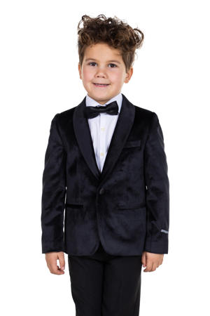 colbert Dinner Jacket met all over print zwart