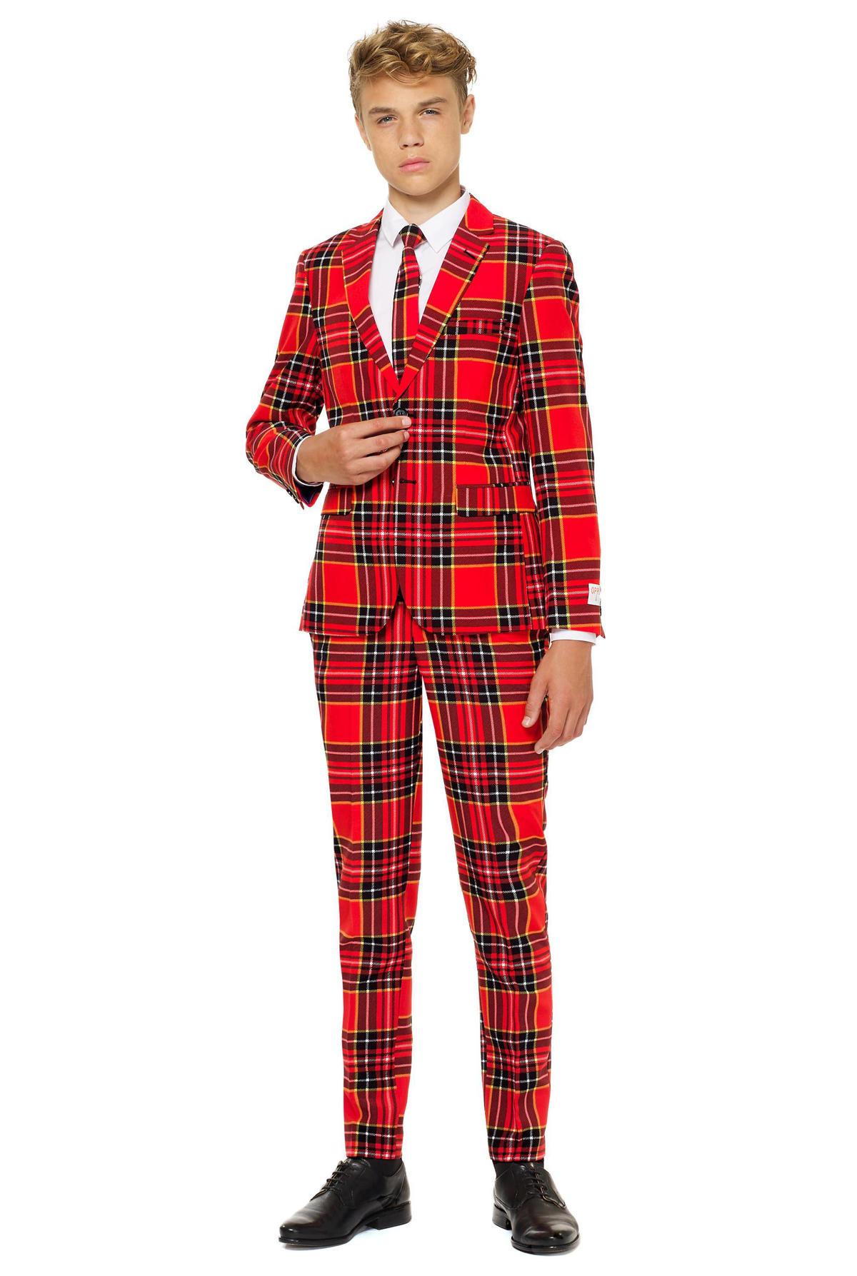 Wit bouclé vestje met geruit motief van More & More | 7336735 | Blazers