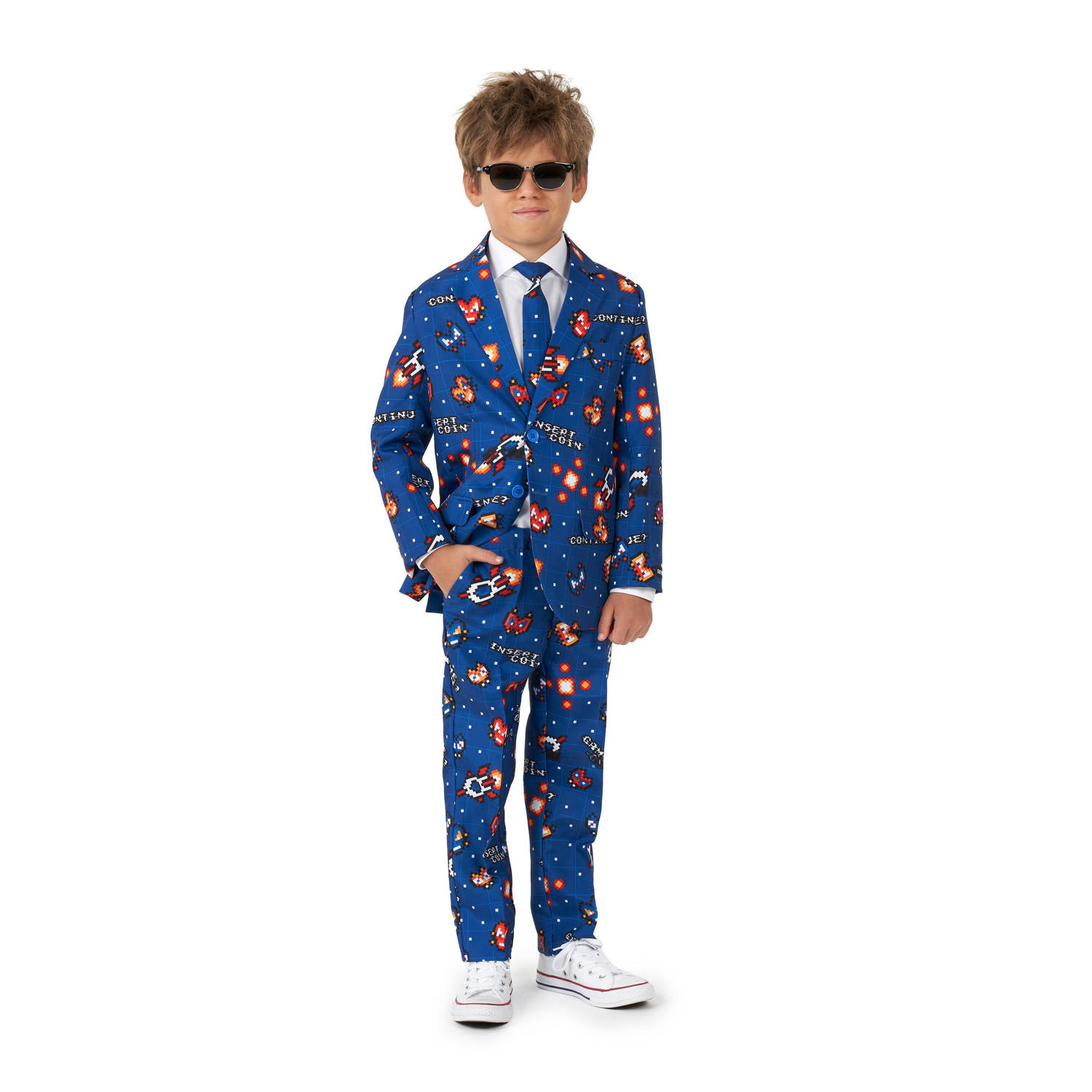 Suitmeister kostuum Retro Gamer blauw