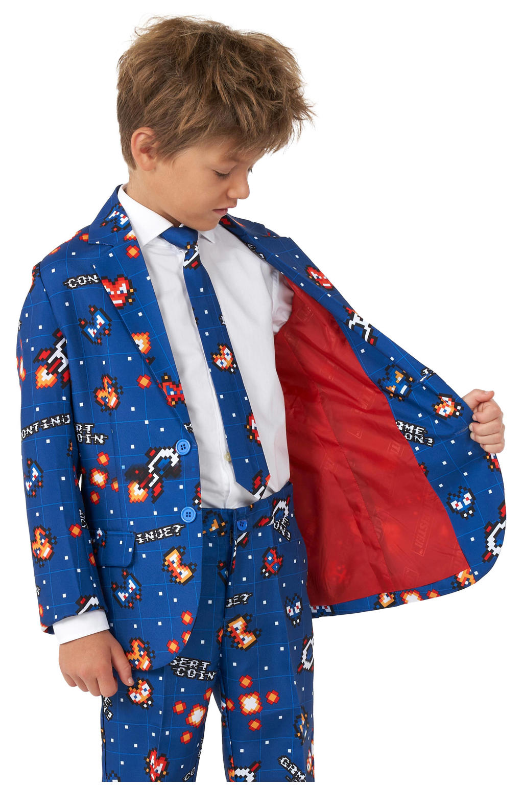 Suitmeister kostuum Retro Gamer blauw