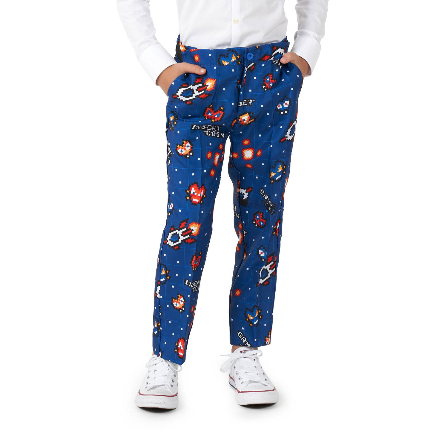 Suitmeister kostuum Retro Gamer blauw Jongens Polyester Reverskraag All over print 122 140