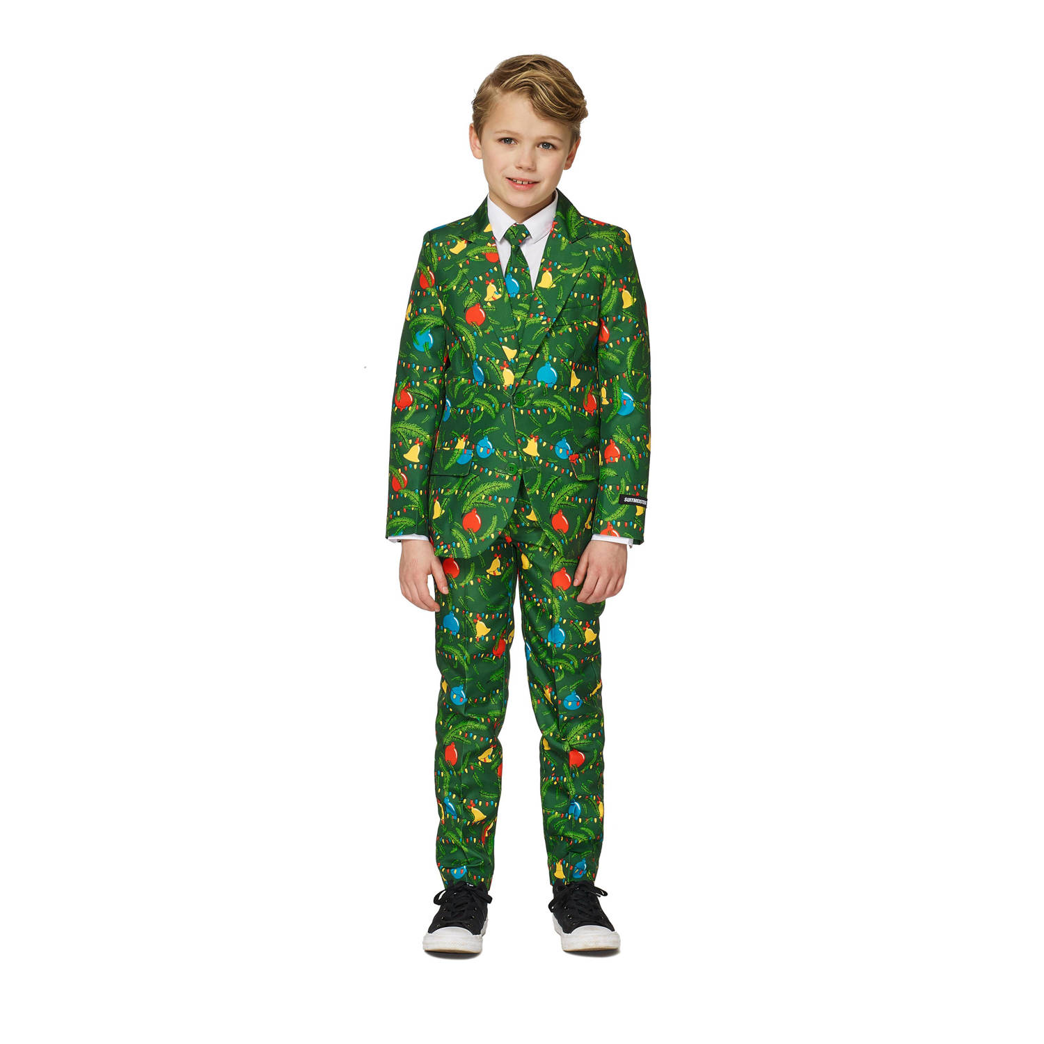 Suitmeister kostuum Christmas Green Tree Light Up groen Jongens Polyester Reverskraag 134 152