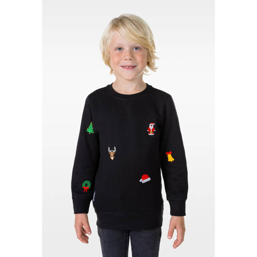 OppoSuits sweater X-Mas Icons met all over print zwart/meerkleurig afbeelding