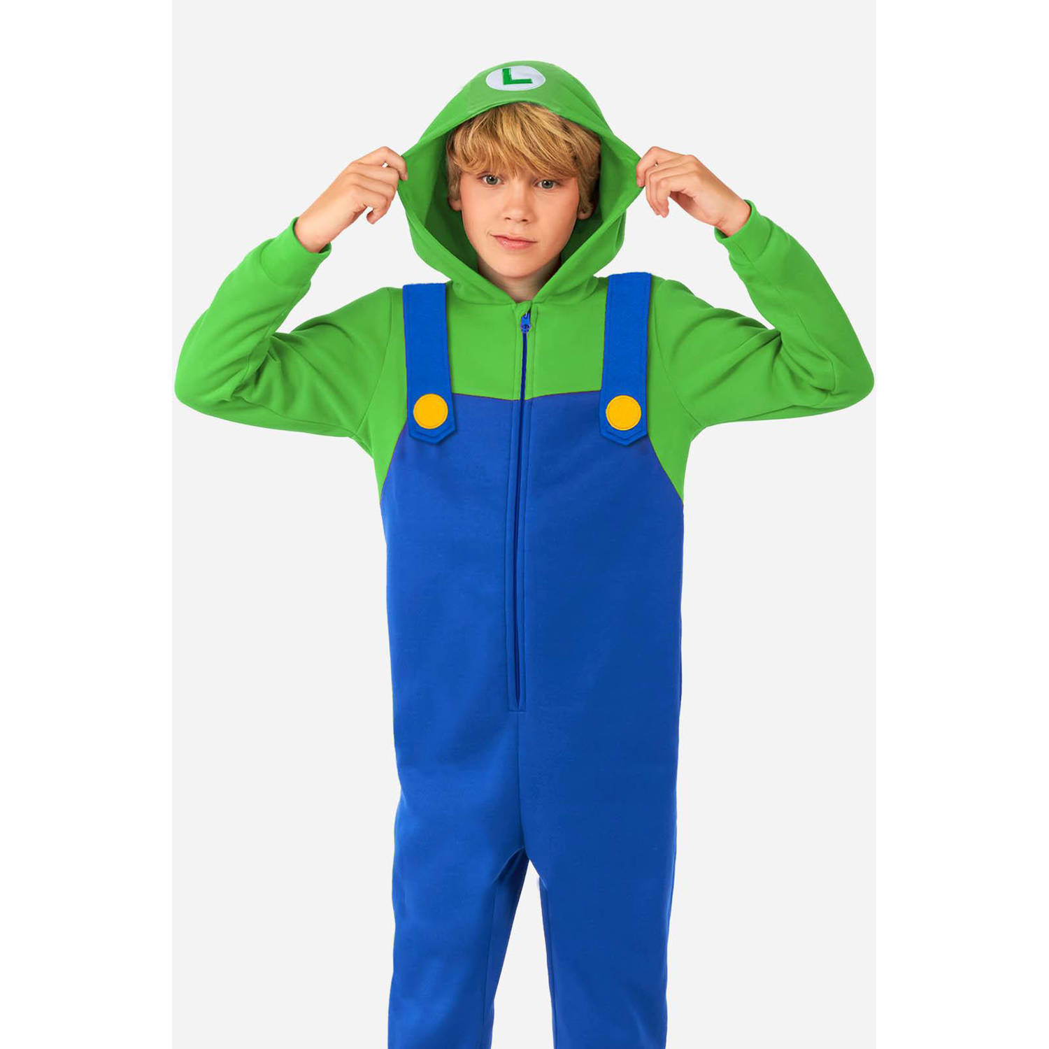 OppoSuits onesie Luigi blauw groen