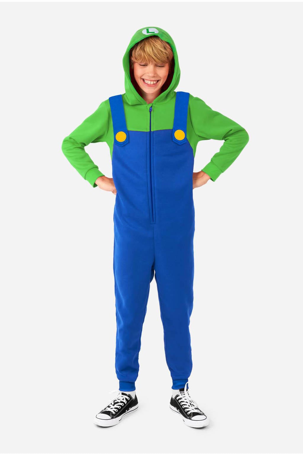 OppoSuits onesie Luigi blauw/groen