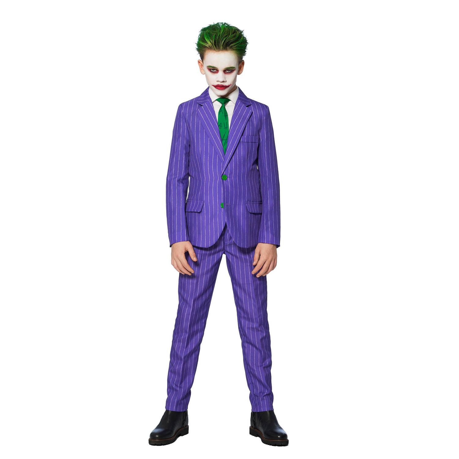 Suitmeister kostuum The Joker™ paars wit Jongens Polyester Reverskraag 122 140