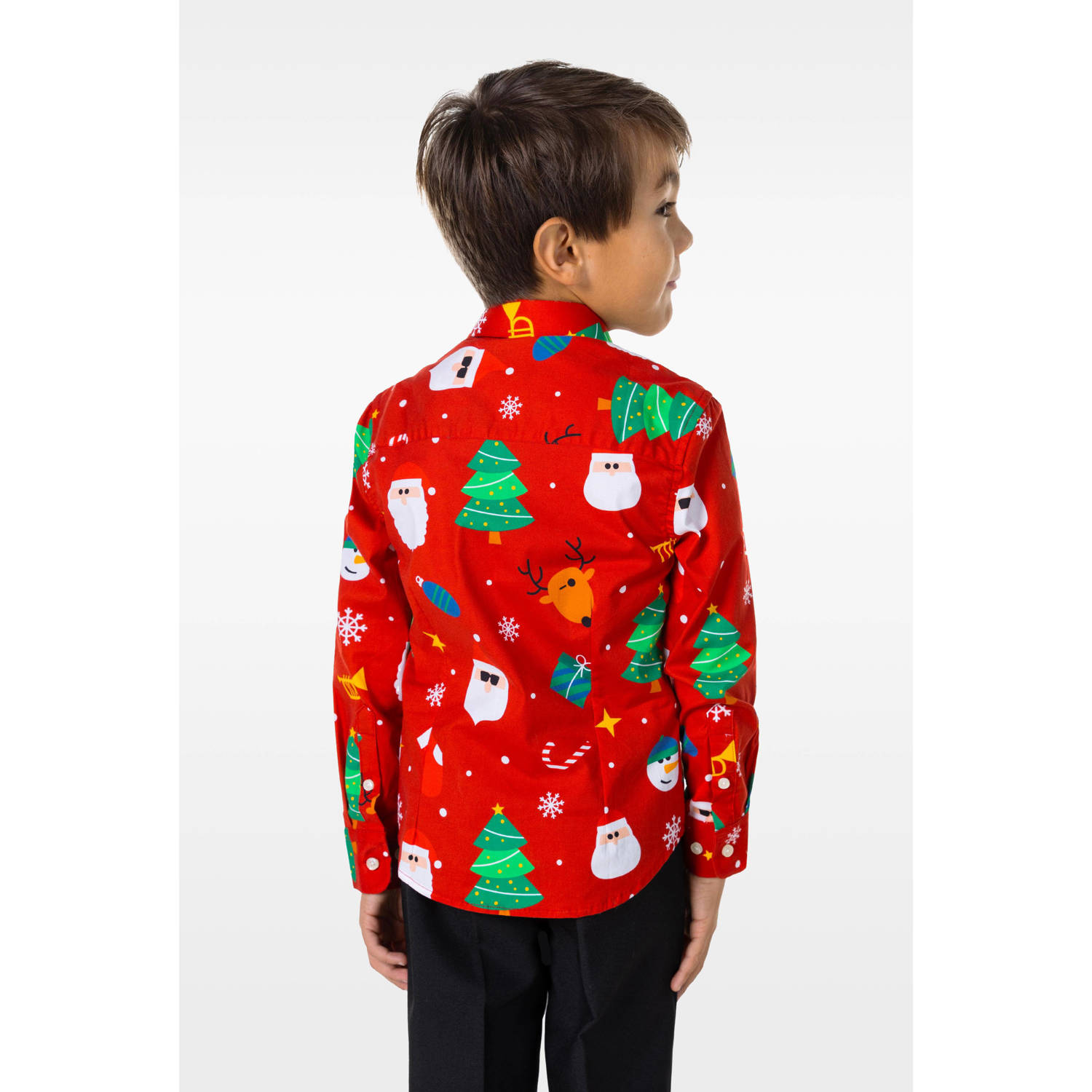 OppoSuits overhemd Festivity met all over print rood multicolor