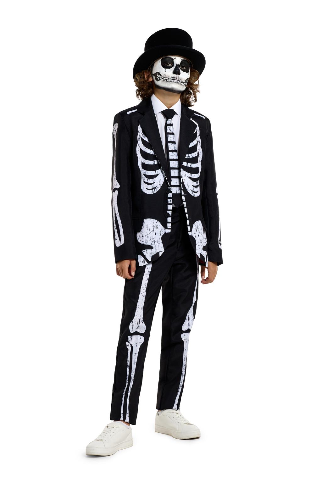 Suitmeister kostuum halloween Skeleton Grunge zwart/wit