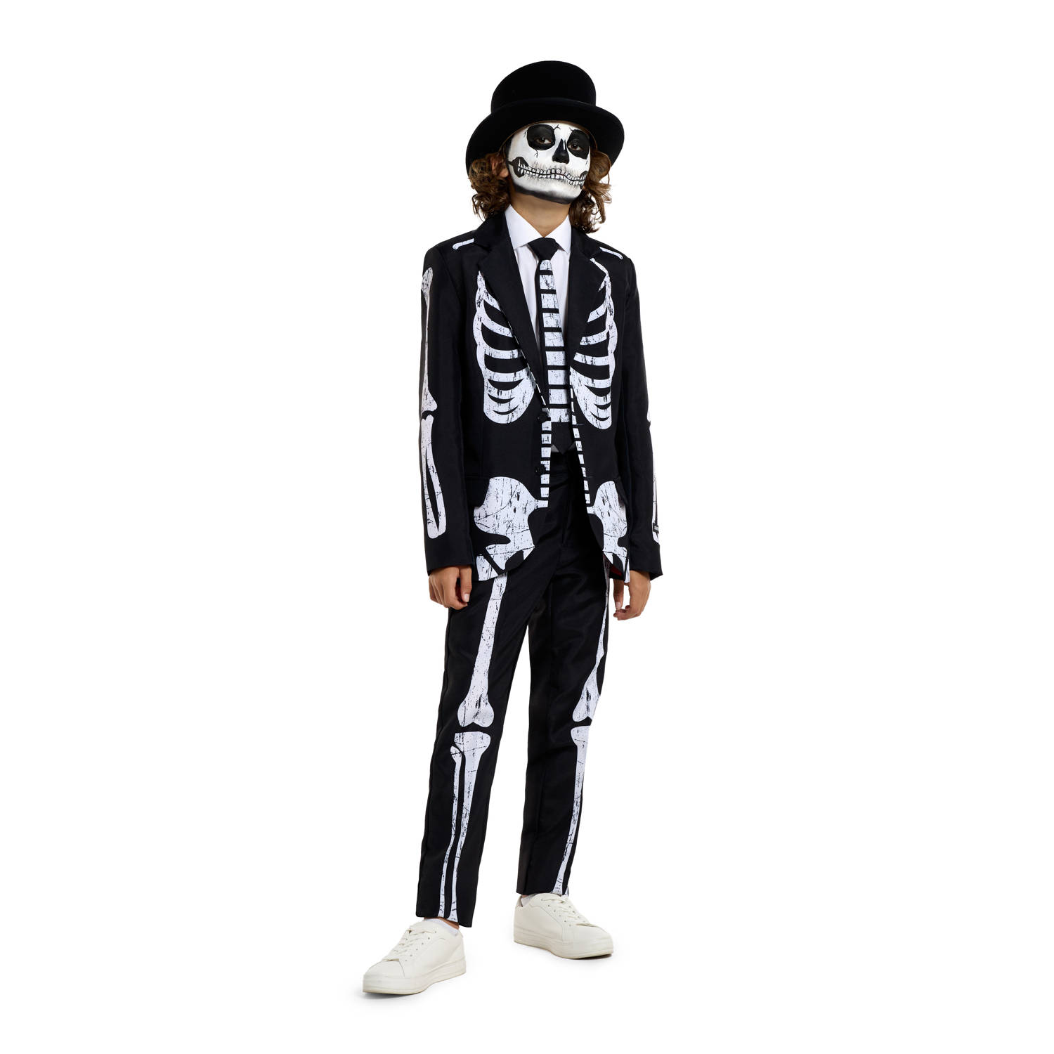 Suitmeister kostuum Skeleton Grunge zwart wit