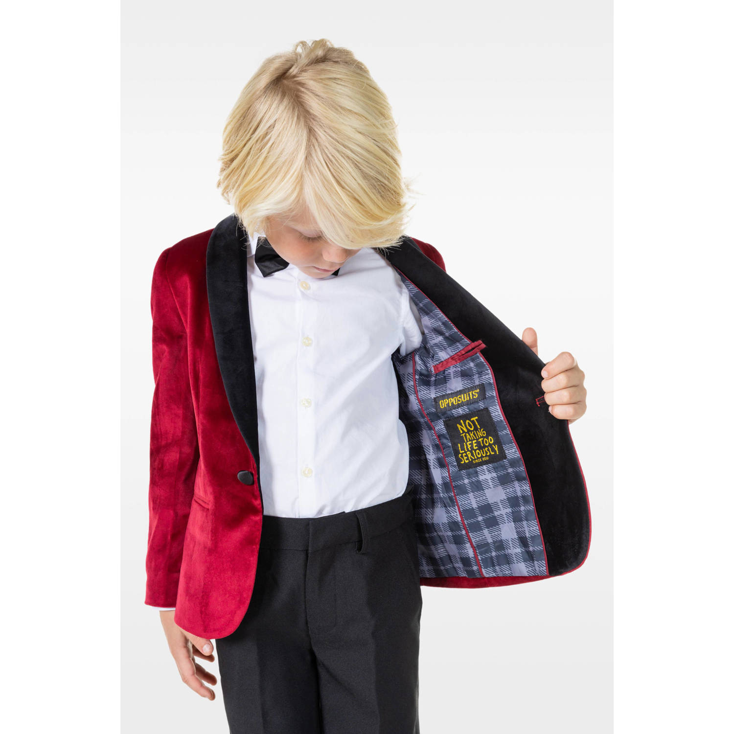 OppoSuits colbert Dinner Jacket rood zwart