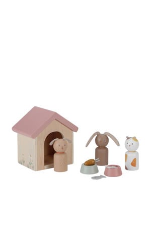 houten aanvulset poppenhuis - huisdieren