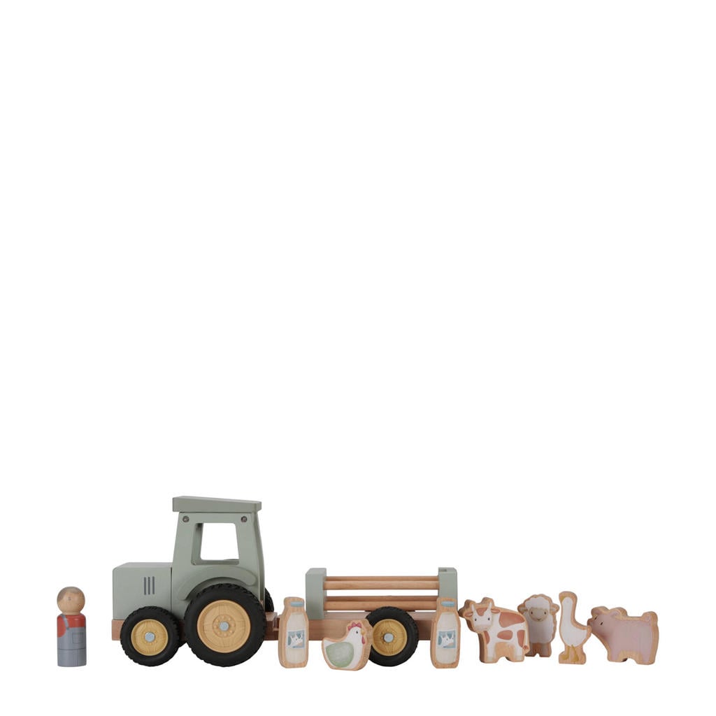 Little Dutch Little Farm tractor met trailer