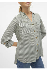 thumbnail: VERO MODA geweven blouse VMBUMPY met plooien groen/wit