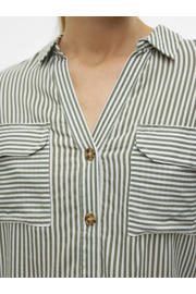 thumbnail: VERO MODA geweven blouse VMBUMPY met plooien groen/wit