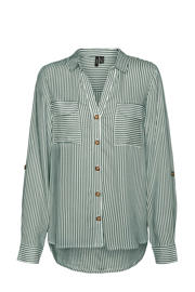 thumbnail: VERO MODA geweven blouse VMBUMPY met plooien groen/wit