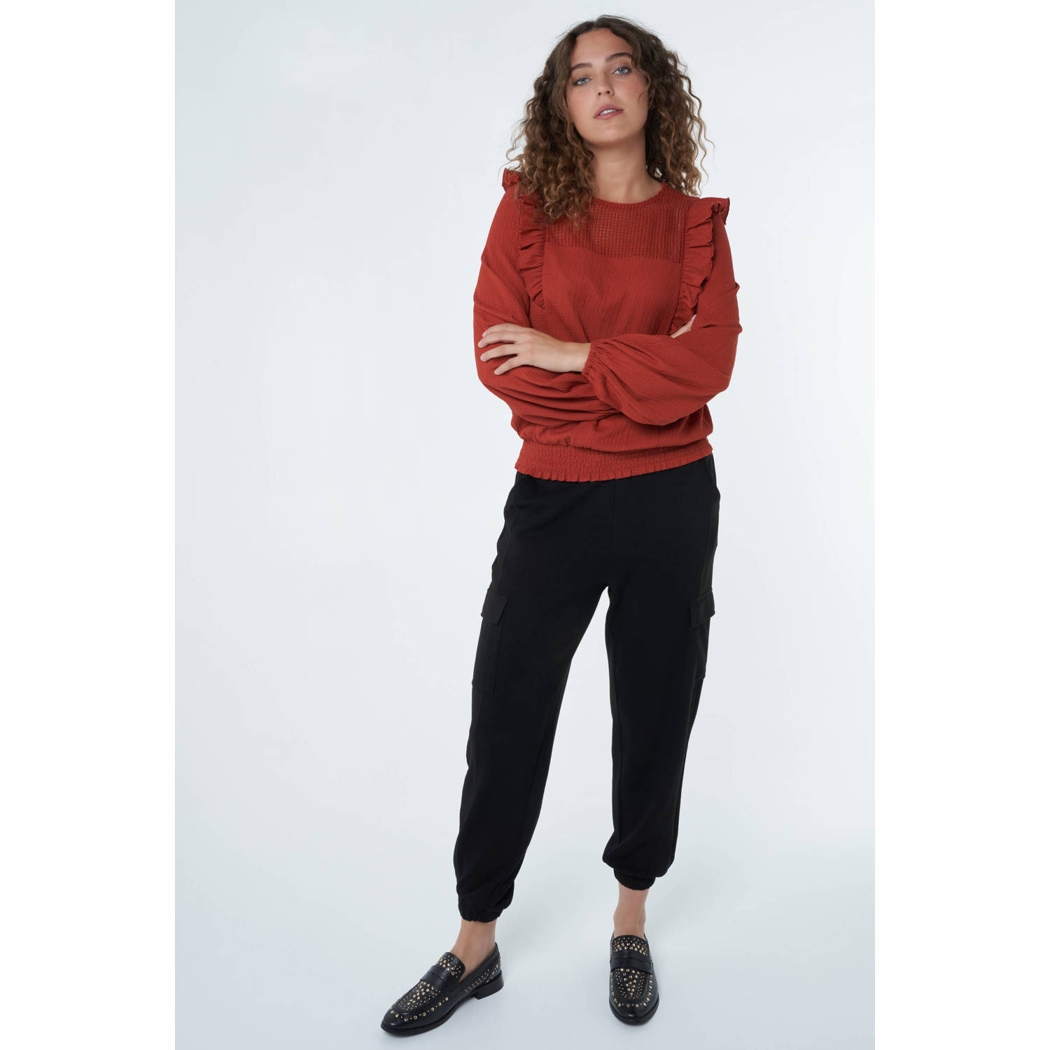 MS Mode top met ruches terra