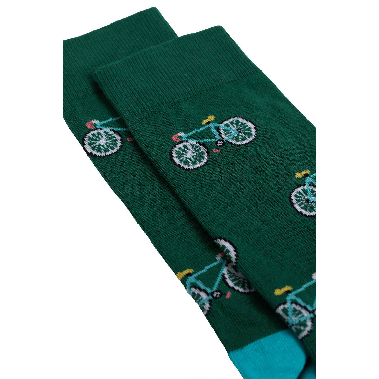 WE Fashion sokken met all over print groen