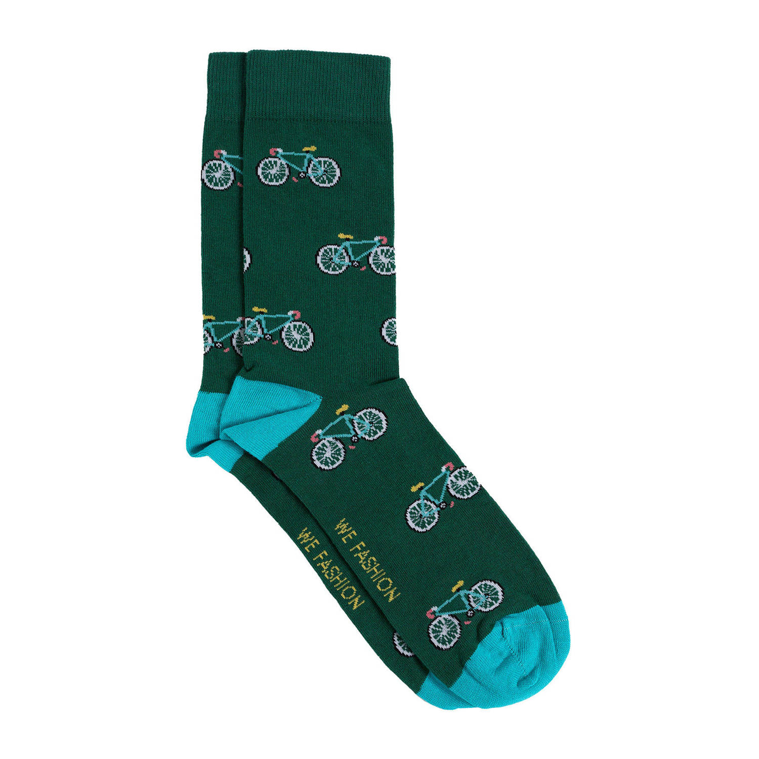 WE Fashion sokken met all over print groen
