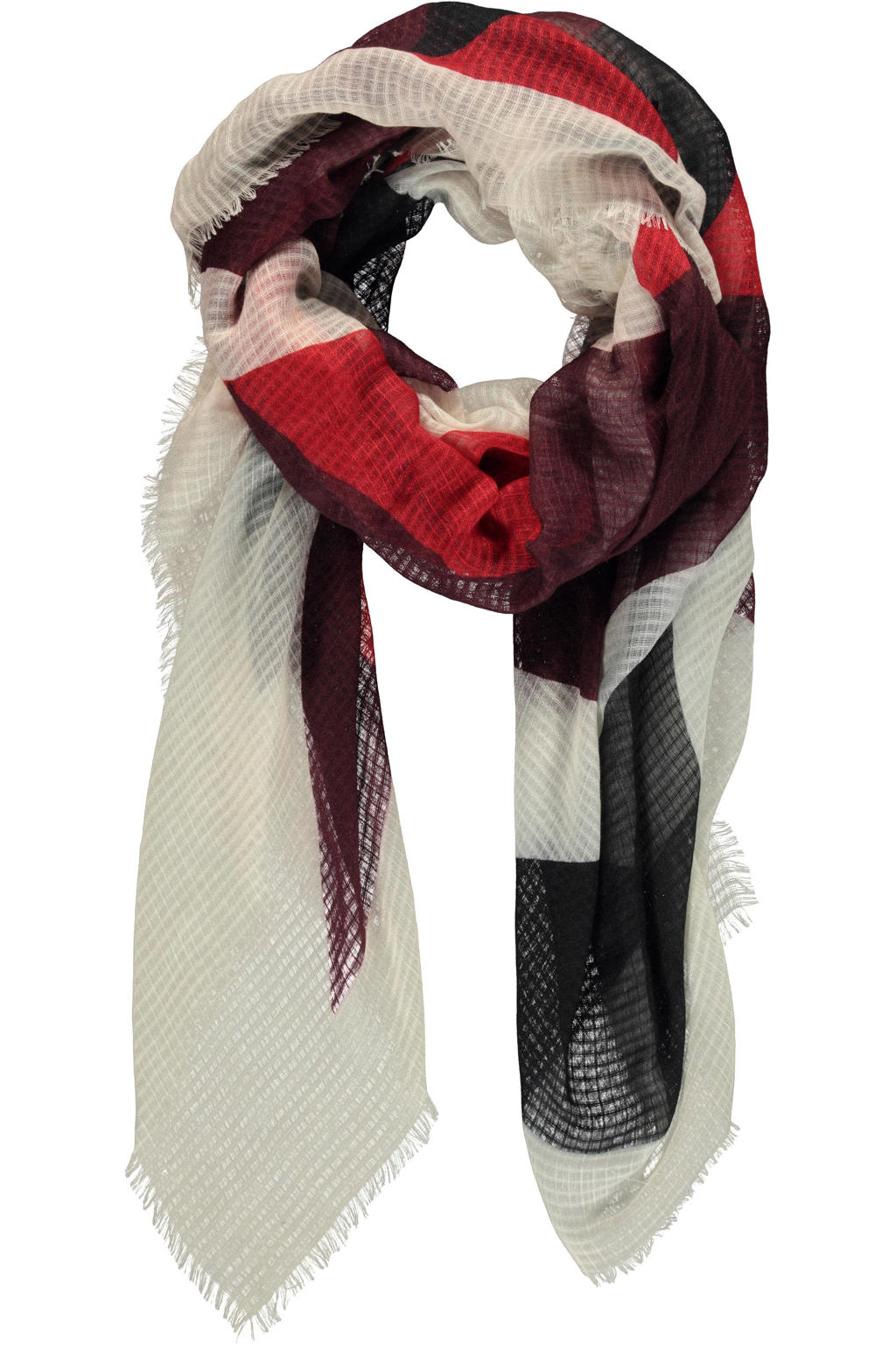 Expresso sjaal rood/beige/zwart